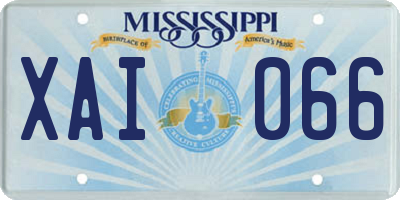 MS license plate XAI066