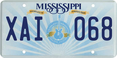 MS license plate XAI068