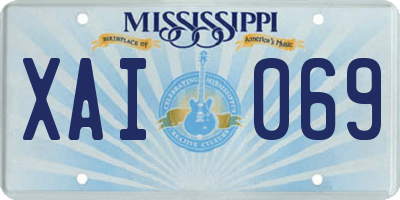 MS license plate XAI069