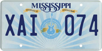 MS license plate XAI074