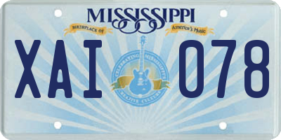 MS license plate XAI078