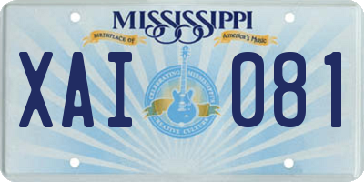 MS license plate XAI081