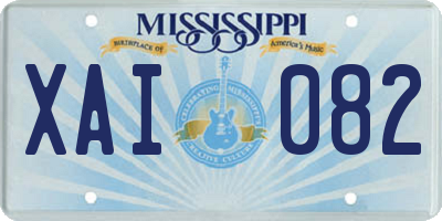 MS license plate XAI082
