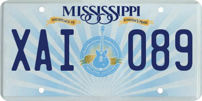 MS license plate XAI089