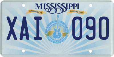 MS license plate XAI090