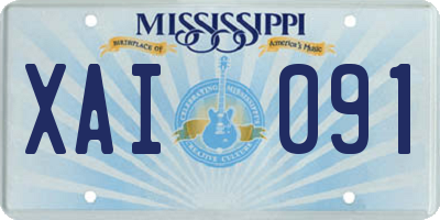 MS license plate XAI091