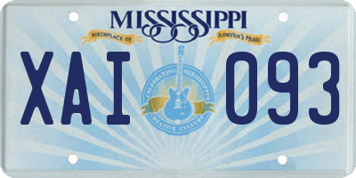 MS license plate XAI093