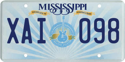 MS license plate XAI098