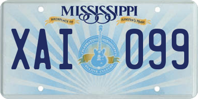 MS license plate XAI099