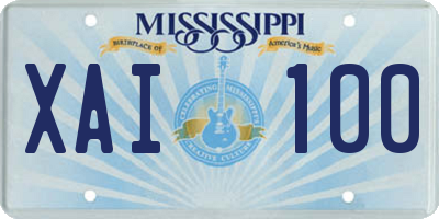 MS license plate XAI100