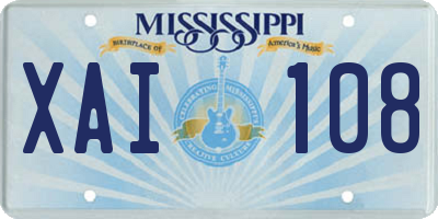 MS license plate XAI108
