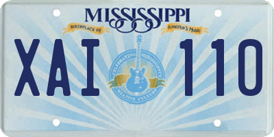 MS license plate XAI110