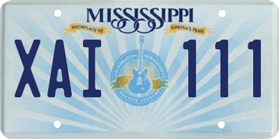 MS license plate XAI111