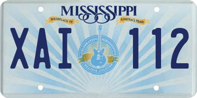 MS license plate XAI112