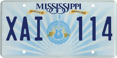 MS license plate XAI114