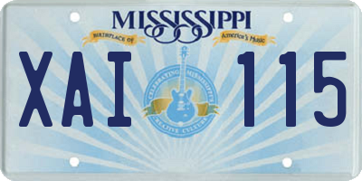 MS license plate XAI115