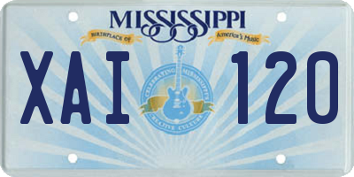 MS license plate XAI120