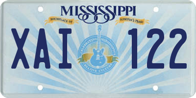 MS license plate XAI122