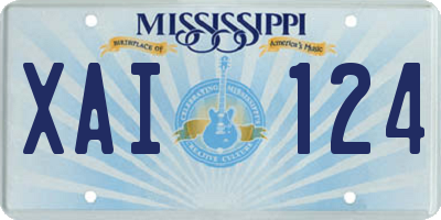 MS license plate XAI124