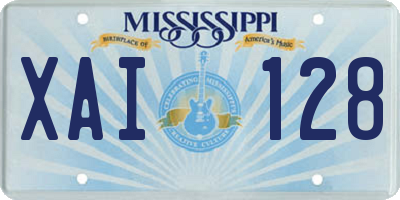MS license plate XAI128