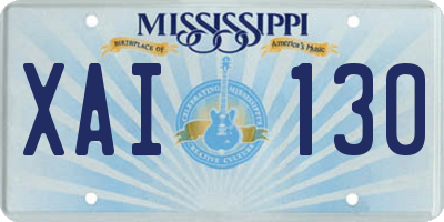 MS license plate XAI130