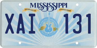 MS license plate XAI131