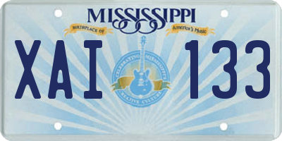 MS license plate XAI133