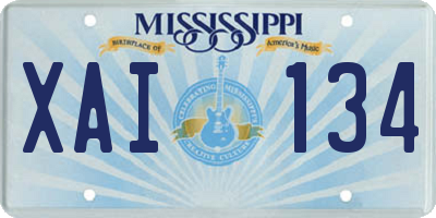 MS license plate XAI134