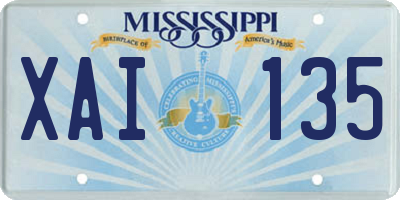 MS license plate XAI135
