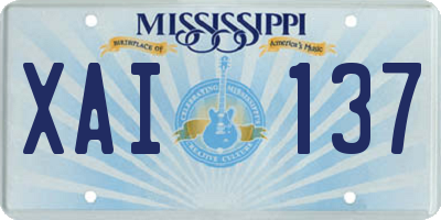 MS license plate XAI137