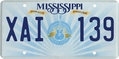 MS license plate XAI139