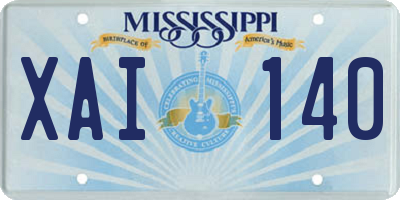 MS license plate XAI140