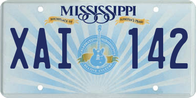 MS license plate XAI142