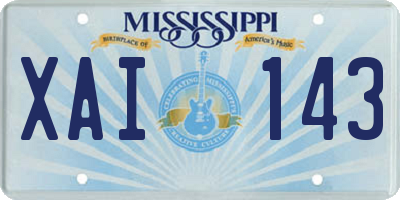 MS license plate XAI143