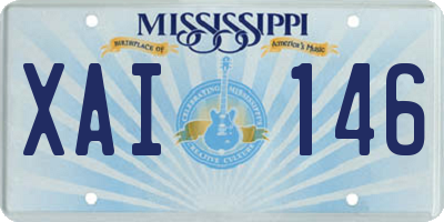MS license plate XAI146