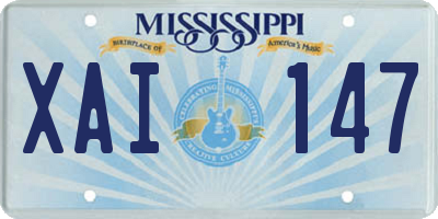MS license plate XAI147