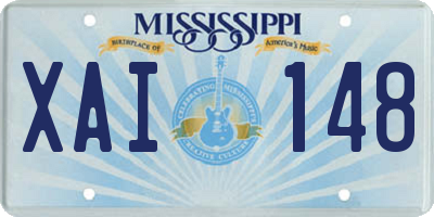 MS license plate XAI148
