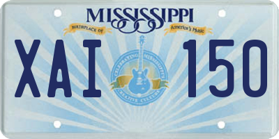 MS license plate XAI150