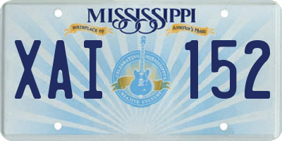 MS license plate XAI152