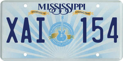 MS license plate XAI154