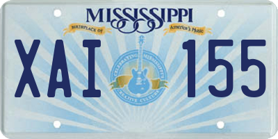 MS license plate XAI155