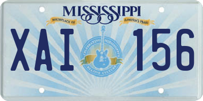 MS license plate XAI156