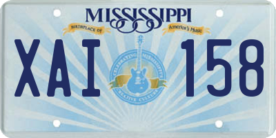 MS license plate XAI158