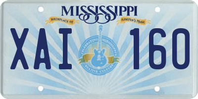 MS license plate XAI160