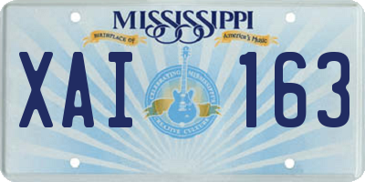 MS license plate XAI163