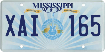 MS license plate XAI165