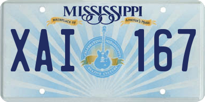 MS license plate XAI167