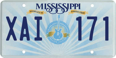 MS license plate XAI171