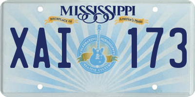 MS license plate XAI173