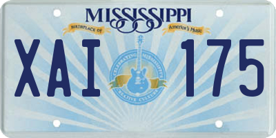 MS license plate XAI175